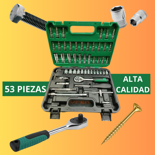 CAJA DE HERRAMIENTAS CON 53 PIEZAS PROMOCION - ENVÍO GRATIS